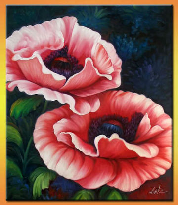 Handmade peony flower paintings