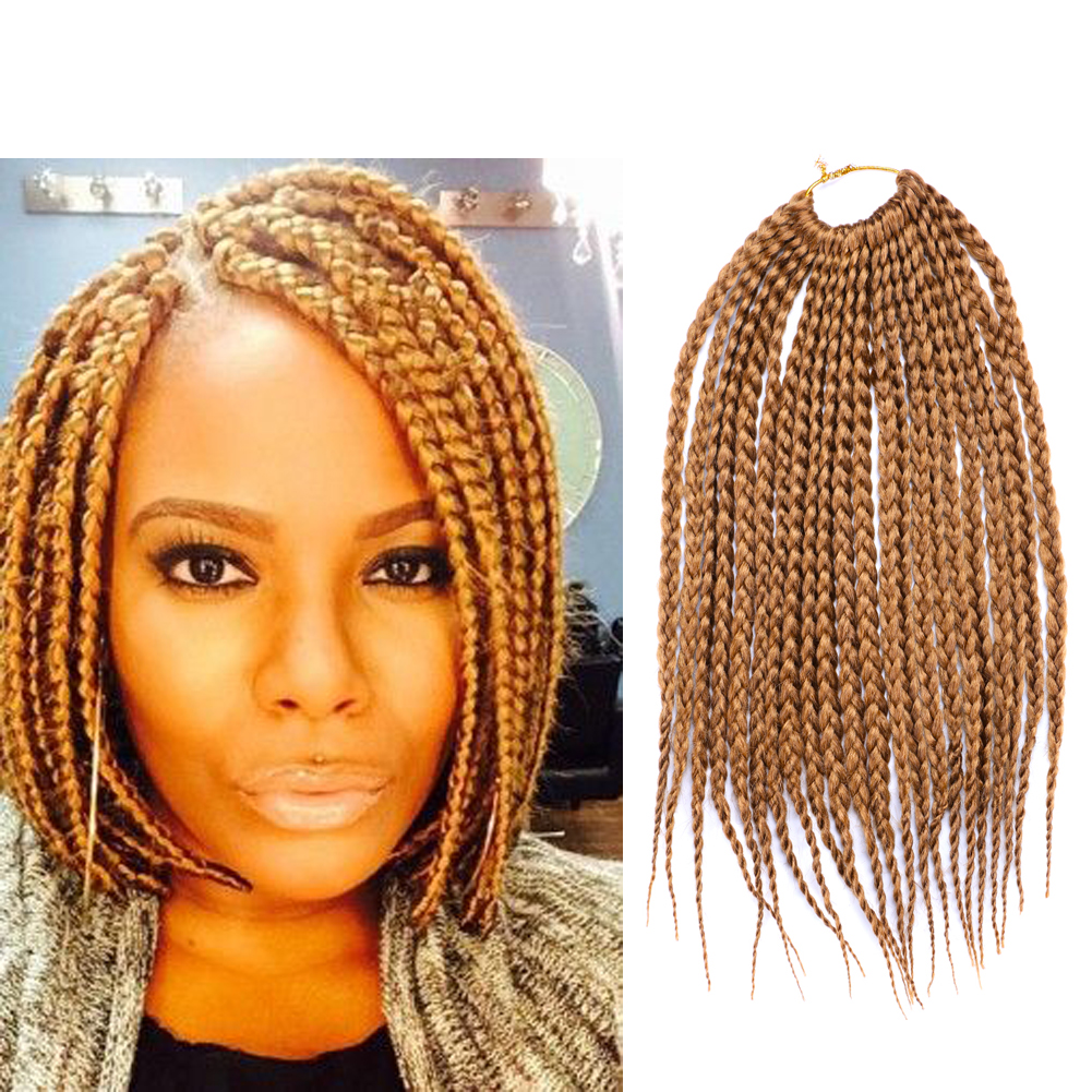 Hot sell box braids hair synthetic hair waves 14 inch 22 strands crochet box braids