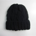 Zwarte Kabel Brei Winter Toque