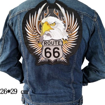 Eagle Route 66 motorfiets borduurwerk Patches Badge