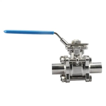 Weld Hygienic Ferrule End 3pc Manual Ball Valve