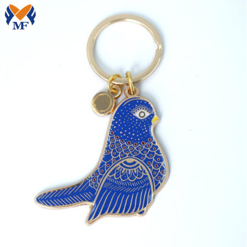 Cadeau Logo personnalisé Porte-clés en émail d&#39;oiseau mignon