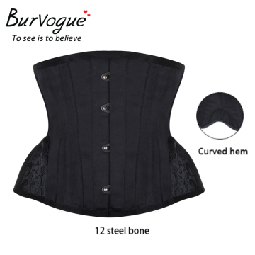 Burvogue OEM Cheap Waist Trainer Embroidery Body Waist Shaper Satin Corsets Wholesale