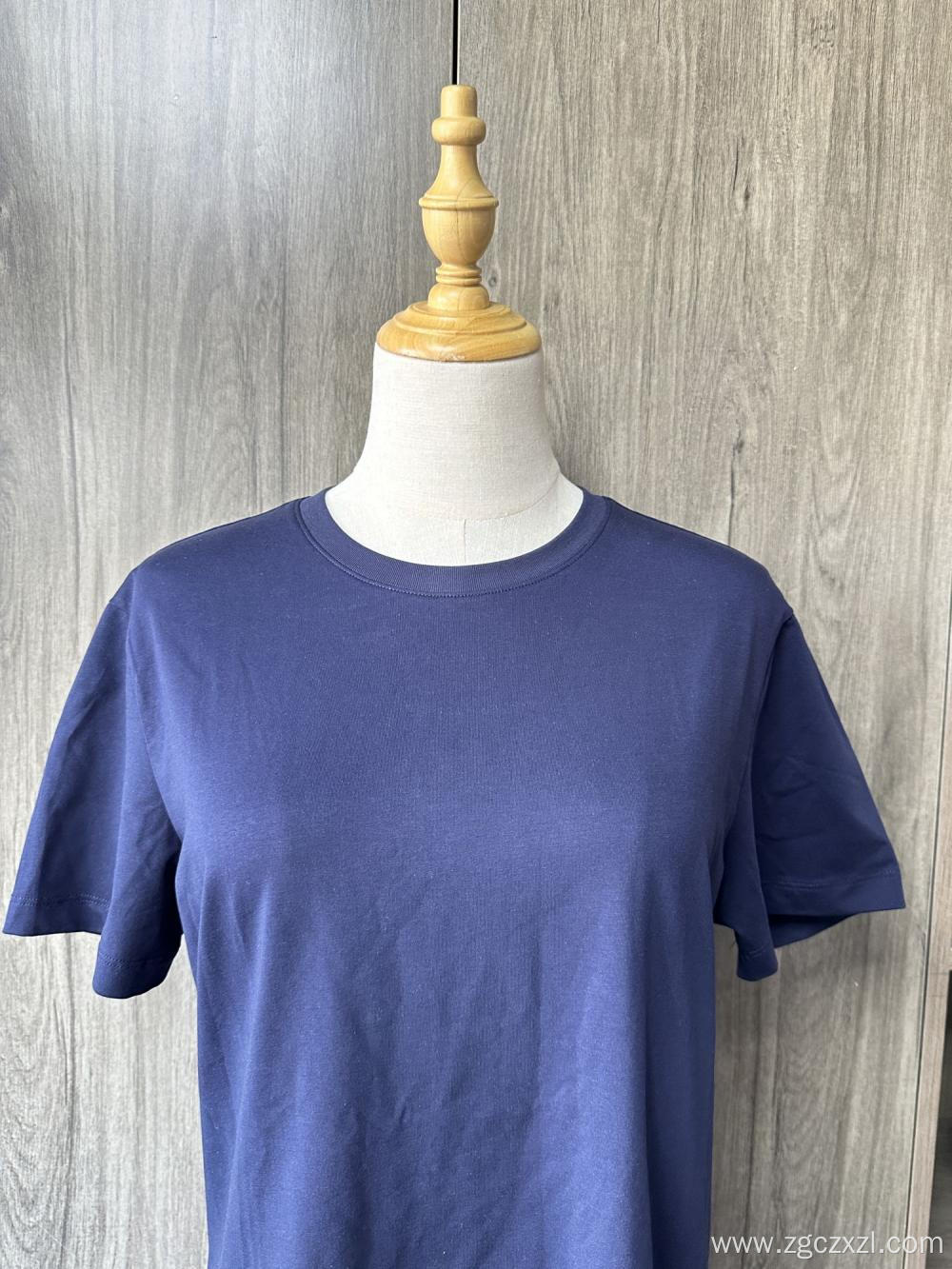 Pure cotton men's solid color round neck t-shirt