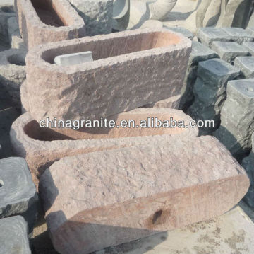 red sandstone oval planter