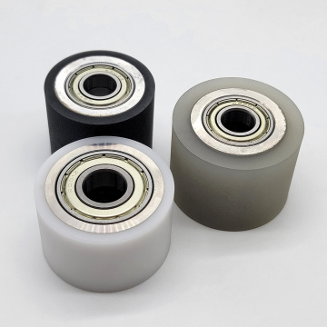 Polyurethane rubber rollers oil wear resistant ribbon looms pressure feeding roller wheel durable non-powered drum driven roller