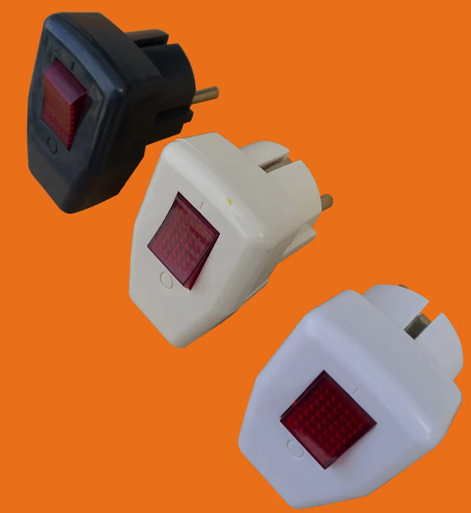 Разборная вилка Schuko с угловым переключателем