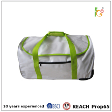 2016waterproof green and white simple trolley bag