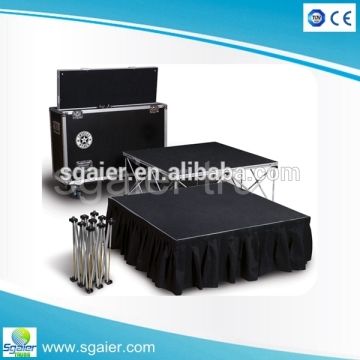 Easy assemble aluminum stage, foldable stage with backdrop