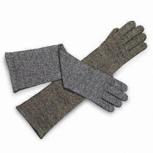 Women's Knitted Gloves, Made of Lambswool, Angora, and Nylon