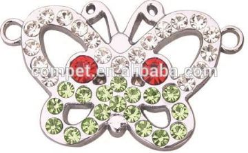 DIY Alloy Rhinestone Butterfly Pendant Wholesale