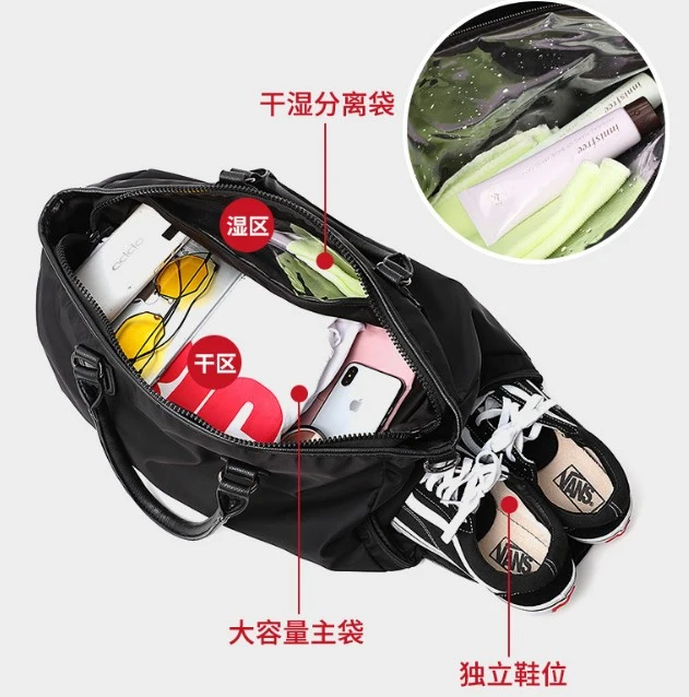 Large Capacity Travel Bag Waterproof Sport Gym Travel Duffel Bag with Shoe Compartment