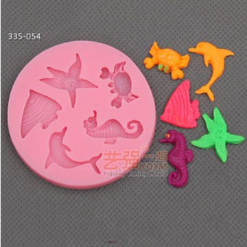 Silicone Sea Animal Cake Moulds: Horse, Dolphin, and Starfish Designs