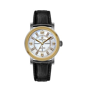 Leather Pearl Dial Woman Watch