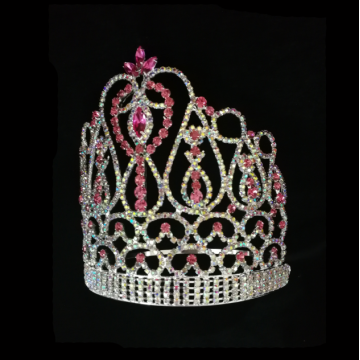 Tiara corona de desfile de diamantes de imitación azul oscuro