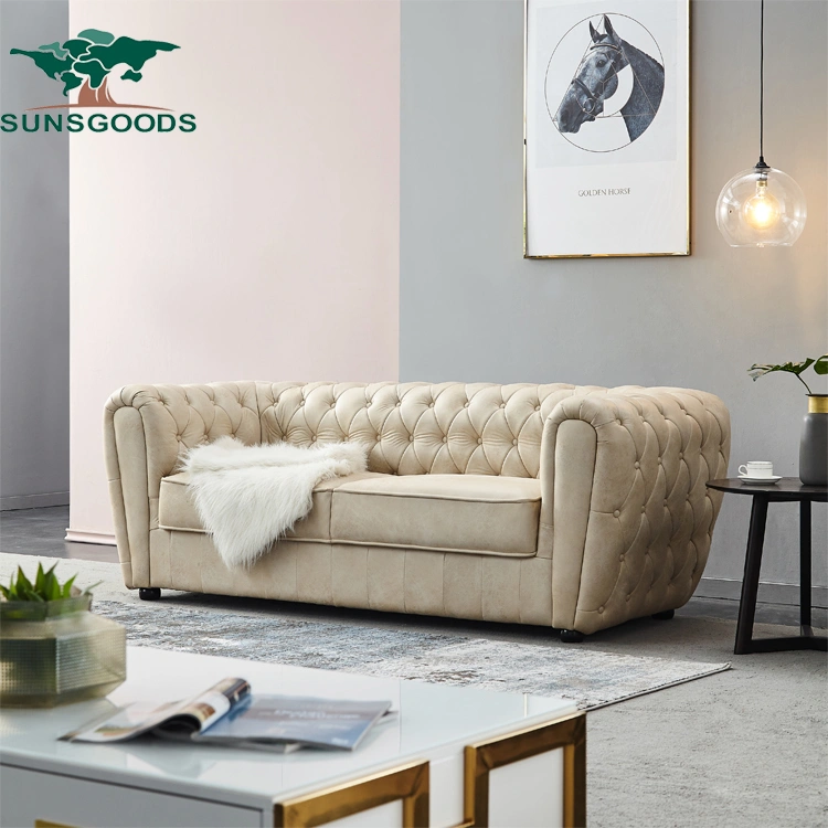 Foshan Modern Design Living Room Leather/ Fabric Home Furniture Sofa