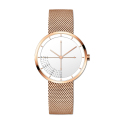 Unisex Minimalist Silber Uhr Mesh Strap