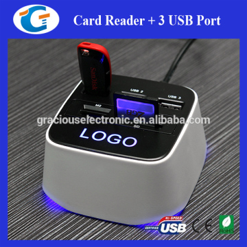 Computer Accessory USB Hub USB 2.0 3 Port Hub With LED Logo