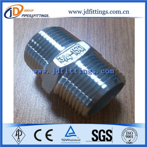 Phụ kiện đường ống thép không gỉ 304 NPT hình lục giác núm vú