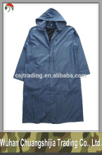 dark blue PVC military raincoat