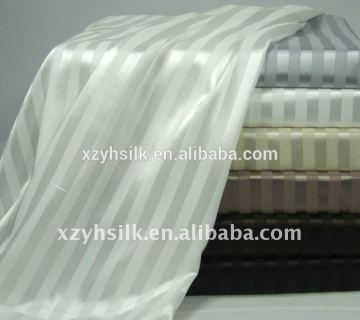 100% Silk Sheet Sets , Stripe Charmuese Silk Sheet Set