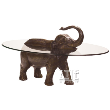 Art decoration animal statue bronze elephant coffee table sculpture