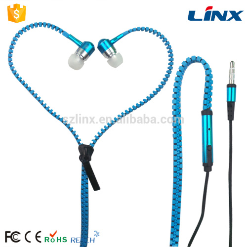 Zipper earphones MP3 MP4 music headsets