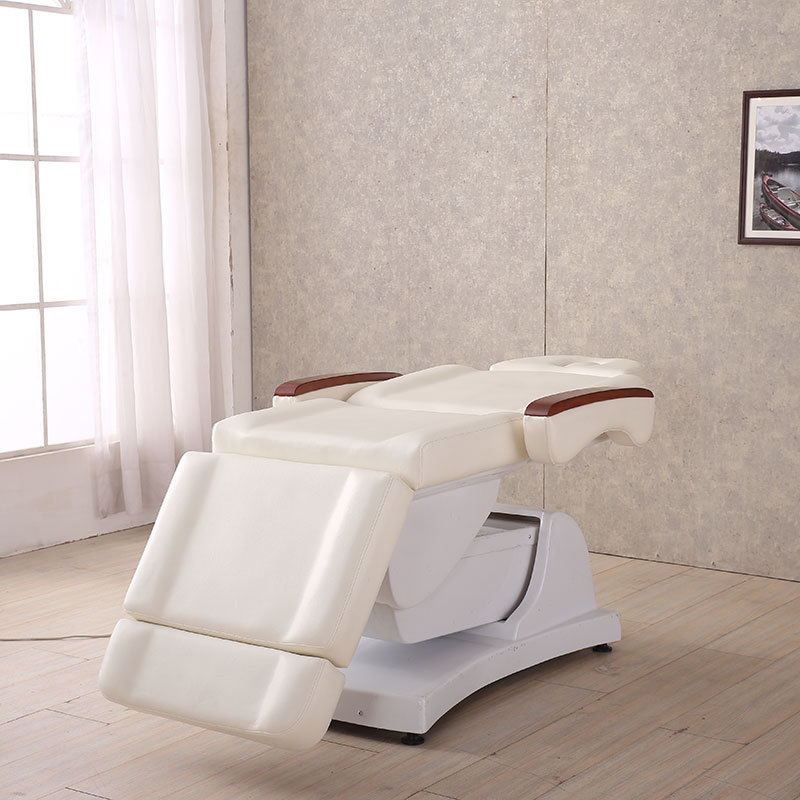 Wholesale white and adjustable folding electric leather massage table