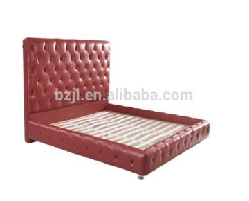 leather bed covered with