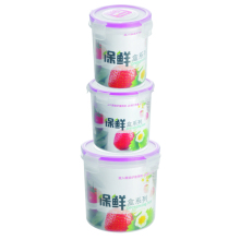 3 PC Plastic Food Container Set Round Shape Tall