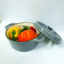 Grey Enameled Cast Iron Round Saucepan Cookware