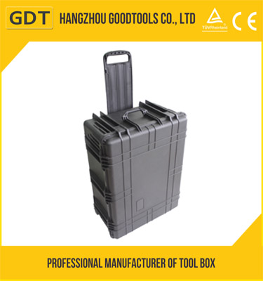 Durable plastic stackable trolley rolling tool case