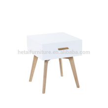 MDF Side Table with 4 oak Legs,Side Table with Drawer