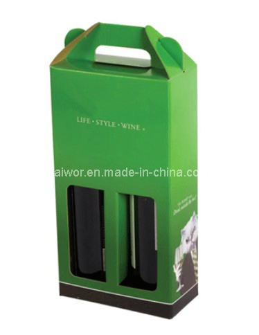 Currugated Cardboard Folding Boxes with Handle for Wine Packaging (TW-JH0021)