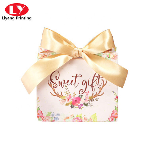 Lyxiga Ribbon Handtag Smycken Bröllopspresent Shopping Bag