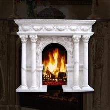Luxury home decoration roman style marble fireplace with roman column