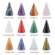 Gemstone Ring Holder Tower Natural Stone Cone Shape Decorative Ring Display Stand for Jewelry Crystal Cone Ring Holder Tower