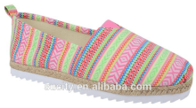 china popular lady shoe multicolor canvas footwear espadrilles women shoes