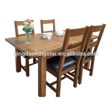 modern oak heavy-duty dining table and chairs