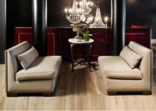 Modern Upholstered Fabric Restaurant Waiting Benches For Ho