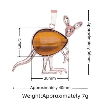 Picture Jasper Waterdrop Cabs Silver Kangaroo Pendant for DIY Making Jewelry