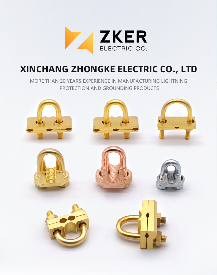 2021 Hot Sale Electrical Cable Connector Earth Rod Clamp U Bolt Clamp To Connect Copper Wire