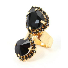 18k solid gold filled finger love ring rhinestone high quality