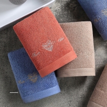 Embroidered Brand Logo Cotton Terry Towel Plus Size Microfiber Cotton Towels Solid Color Terry Towel
