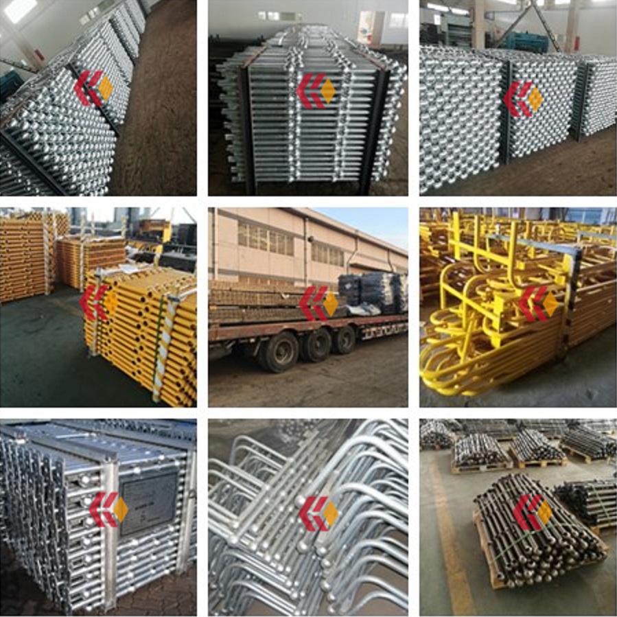 Industrial Galvanized Steel Stanchions Ball Joint Handrail Balustrades for Steel Gratings