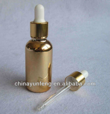 1 oz 30ml gold dropper bottle