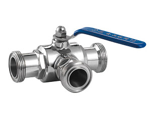 sanitary threaded triplet ball valve