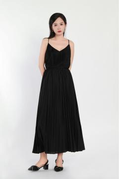 Sexy Pleated Black Dress