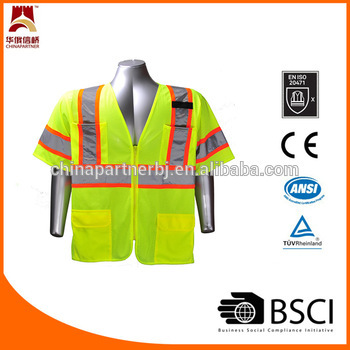 Class3 polyester mesh reflectorized vest