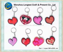 heart shaped romantic lovers rubber keychain
